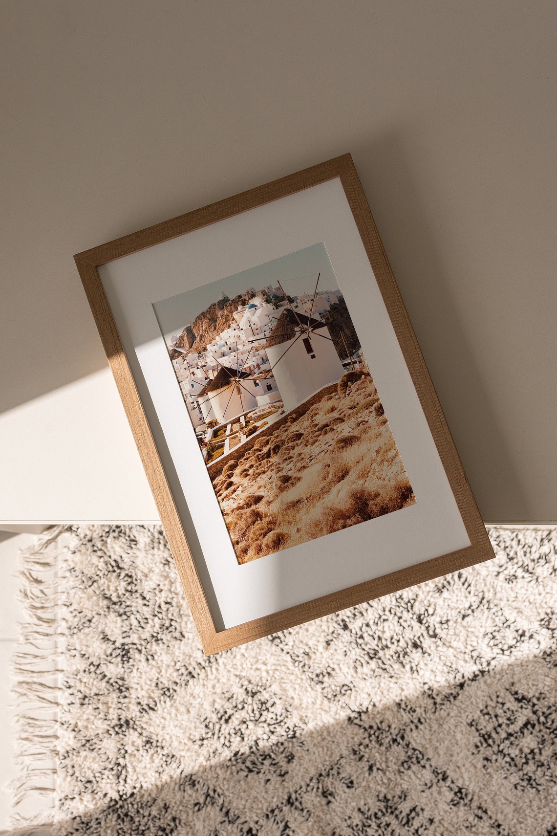 Mykonos Greece Windmills Over Whitewashed Hillside Town Travel Poster - Image 3