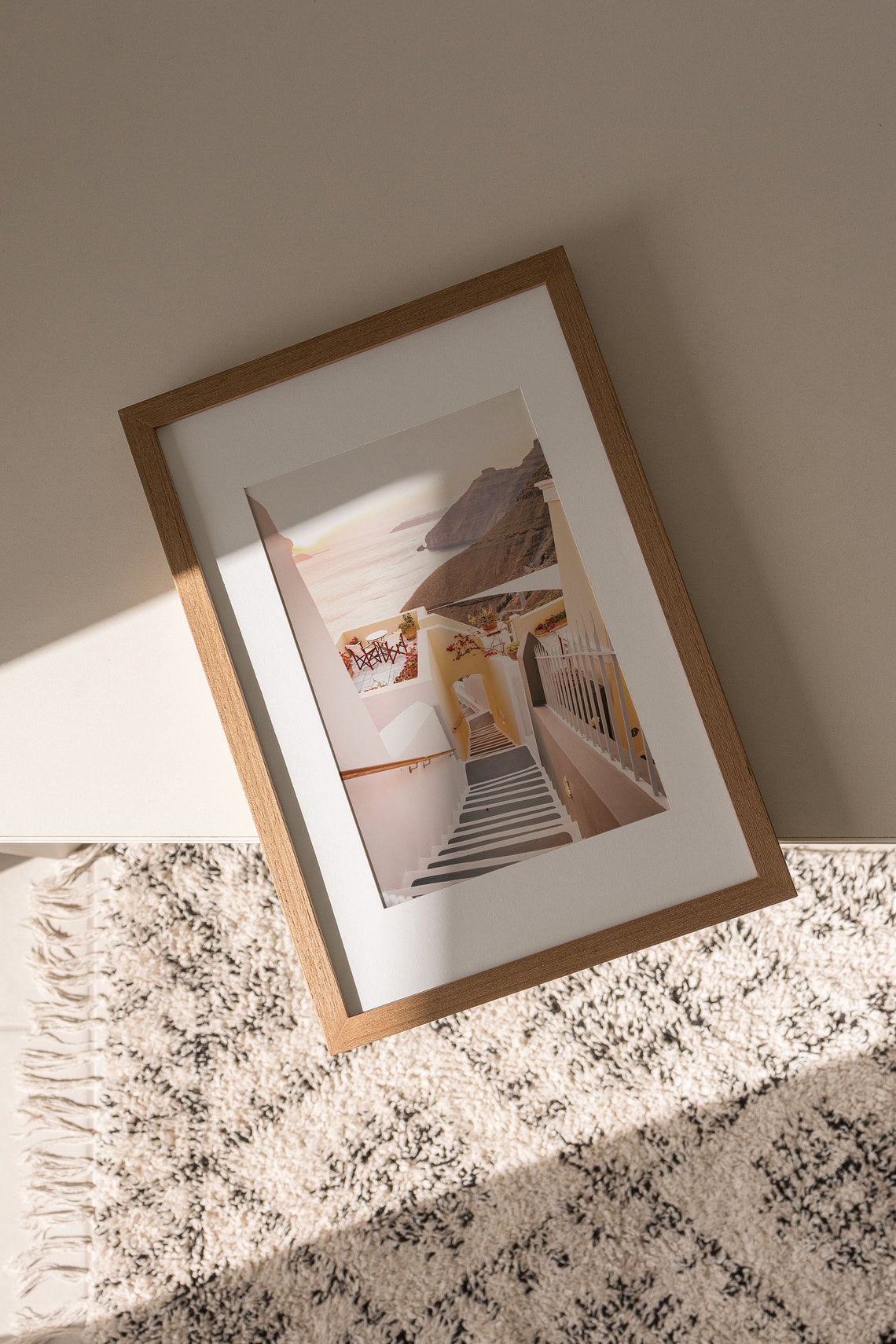 Santorini Greece Sunset Staircase Caldera View Terrace Travel Poster - Image 3
