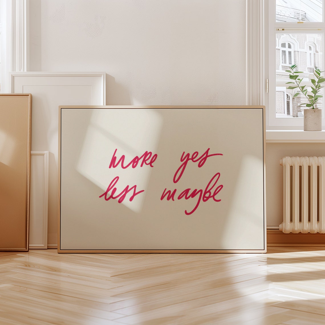 More Yes Less Maybe Pink Script Affirmation Quote Girly Wall Art - Image 4