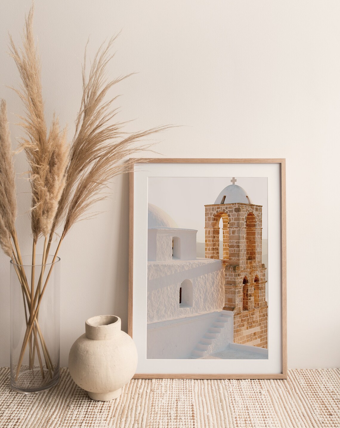 Greek Church Architecture Art Print, Neutral Travel Poster - Image 2