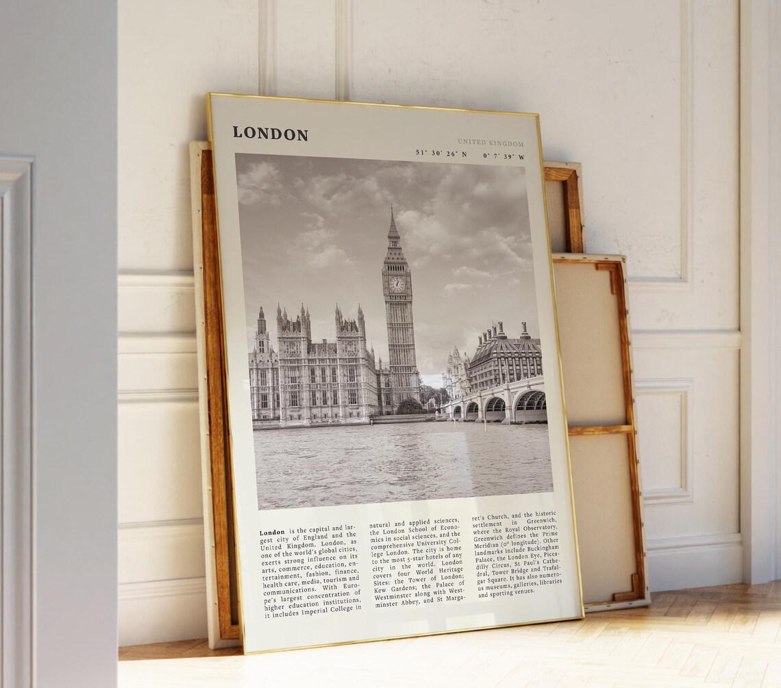 London City Skyline Poster, Travel Poster