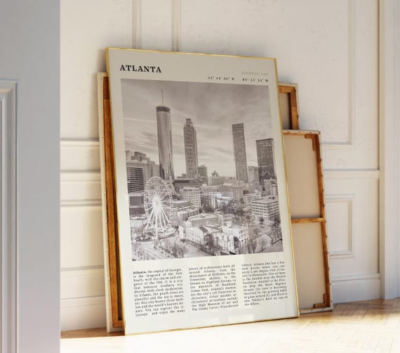 Atlanta Skyline Poster, Georgia City Travel Poster