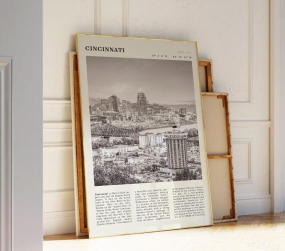 Cincinnati Vintage Ohio Skyline Poster