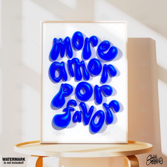 More Amor Por Favor 3d Letters Indie Room Decor Poster Cute Prints Quote Print Trendy Wall Art Fine Minimalist