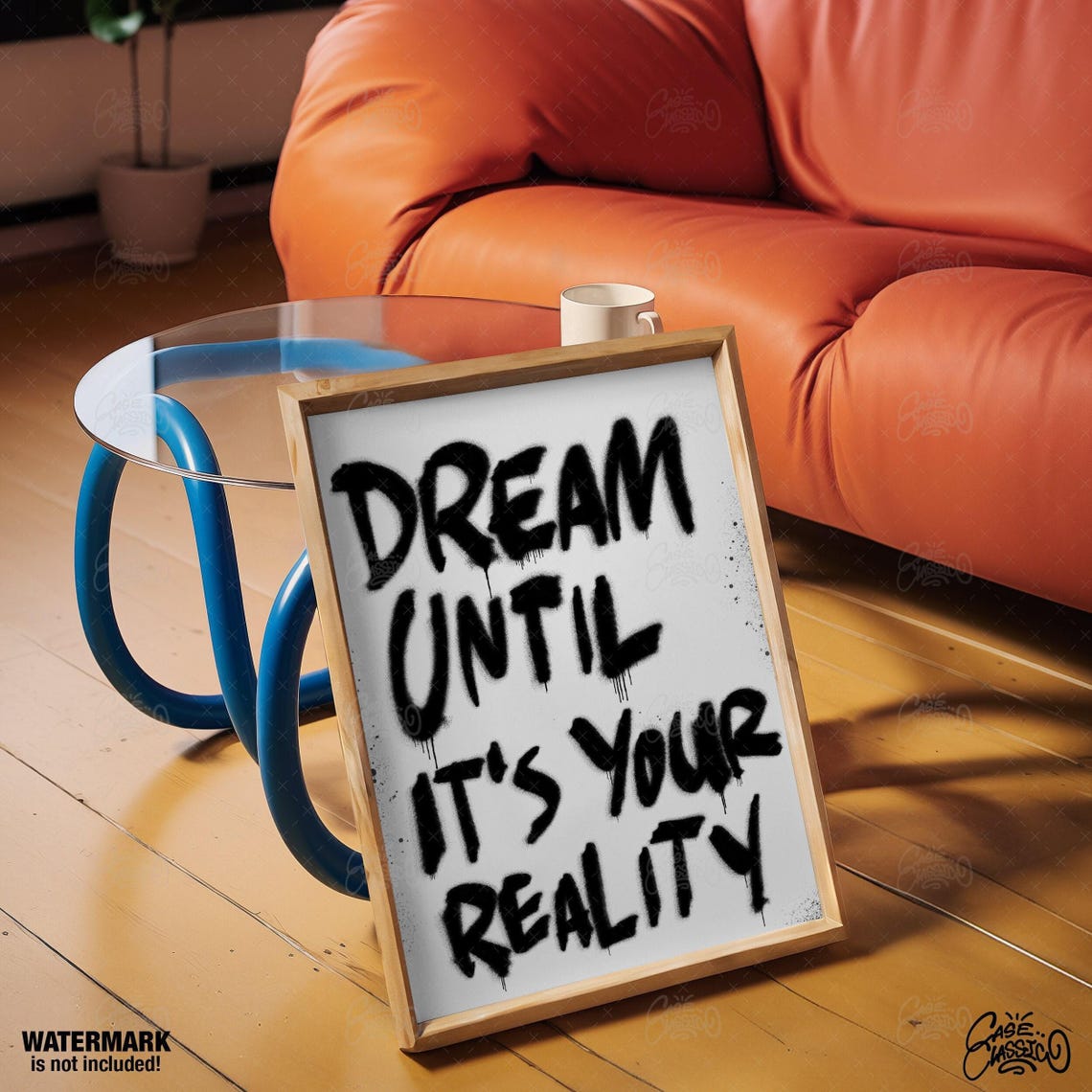 Dream Until Its Your Reality Funky Wall Art Indie Room Decor Motivational Poster Typography Print Quote Minimalist