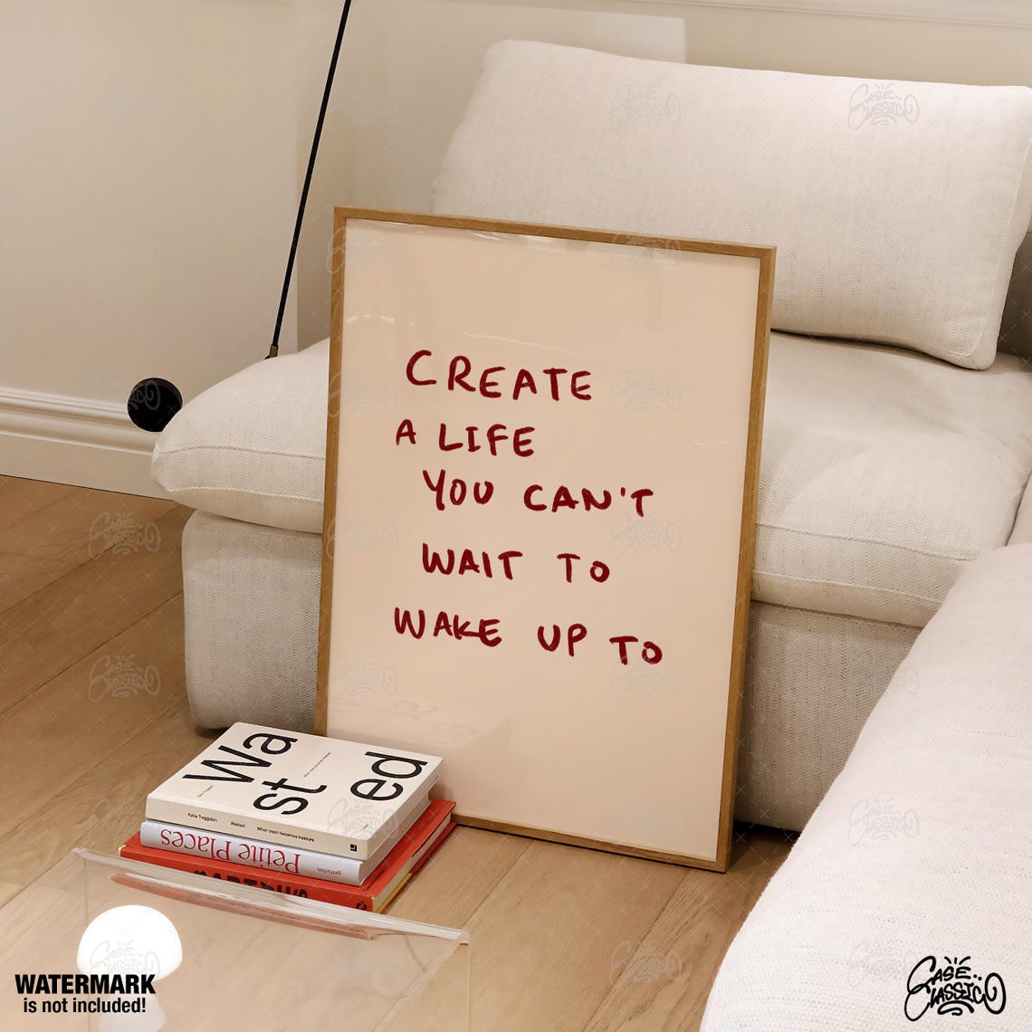 Create A Life You Cant Wait To Wake Up To Quote Poster Wall Decor