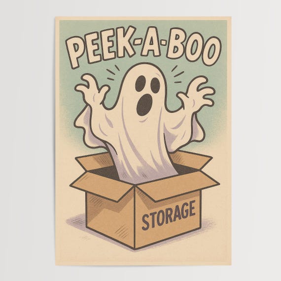 Funny Storage Poster Retro Halloween Decor