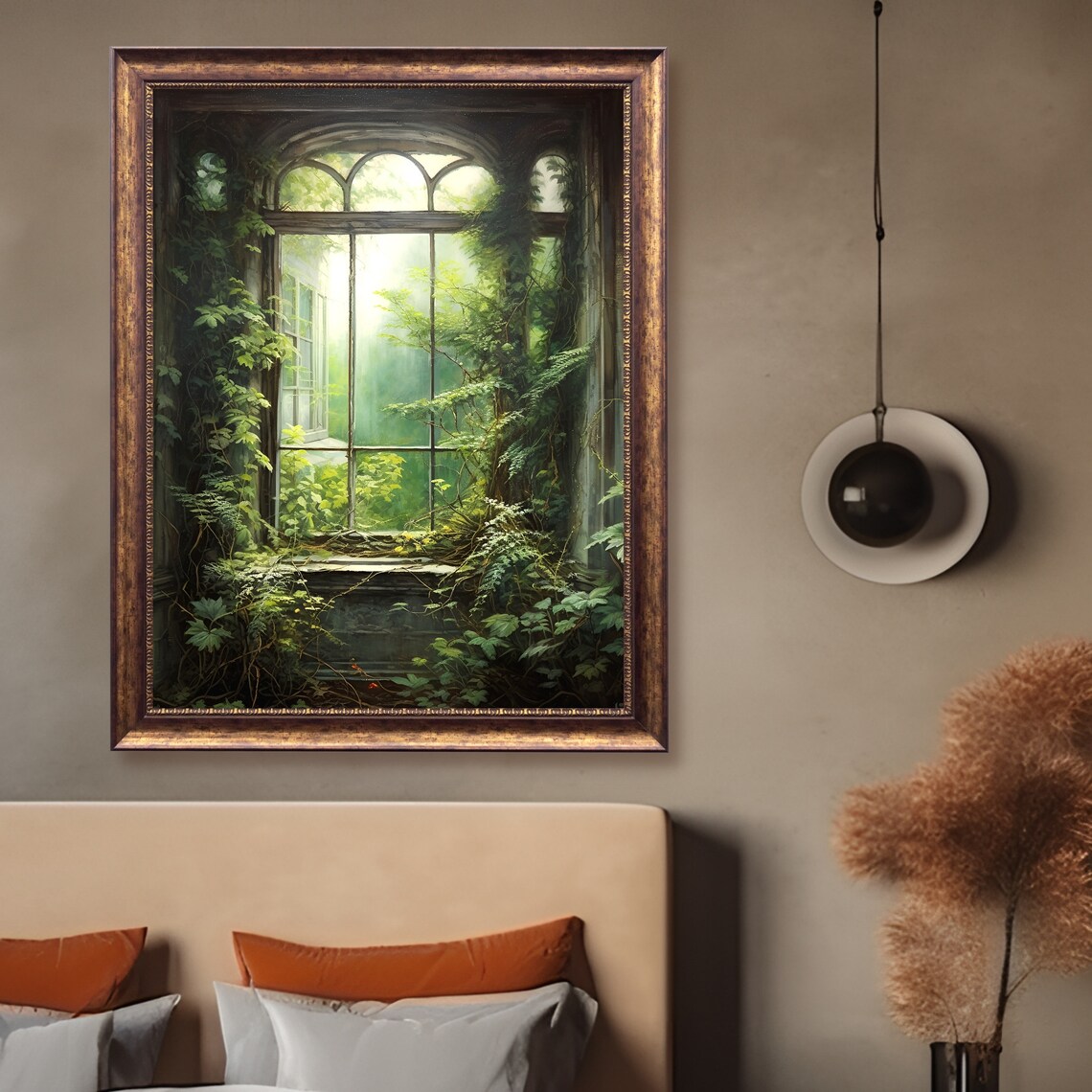 Overgrown Window Botanical, Vintage Dark Academia Art Print - Image 3