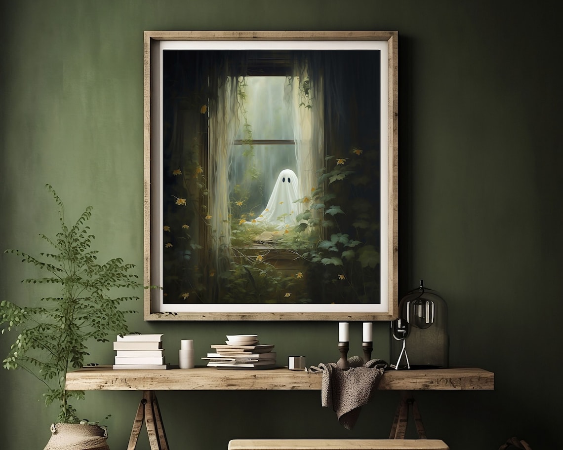 Ghost Outside Window, Gothic Spooky Wall Art Print - Image 2