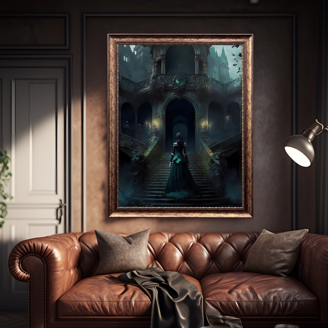 Gothic Lady Victorian Gothic Art Print, Dark Oil Style - Image 2