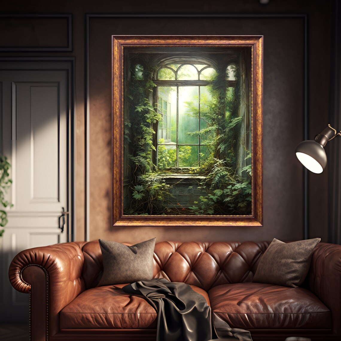 Overgrown Window Botanical, Vintage Dark Academia Art Print - Image 4