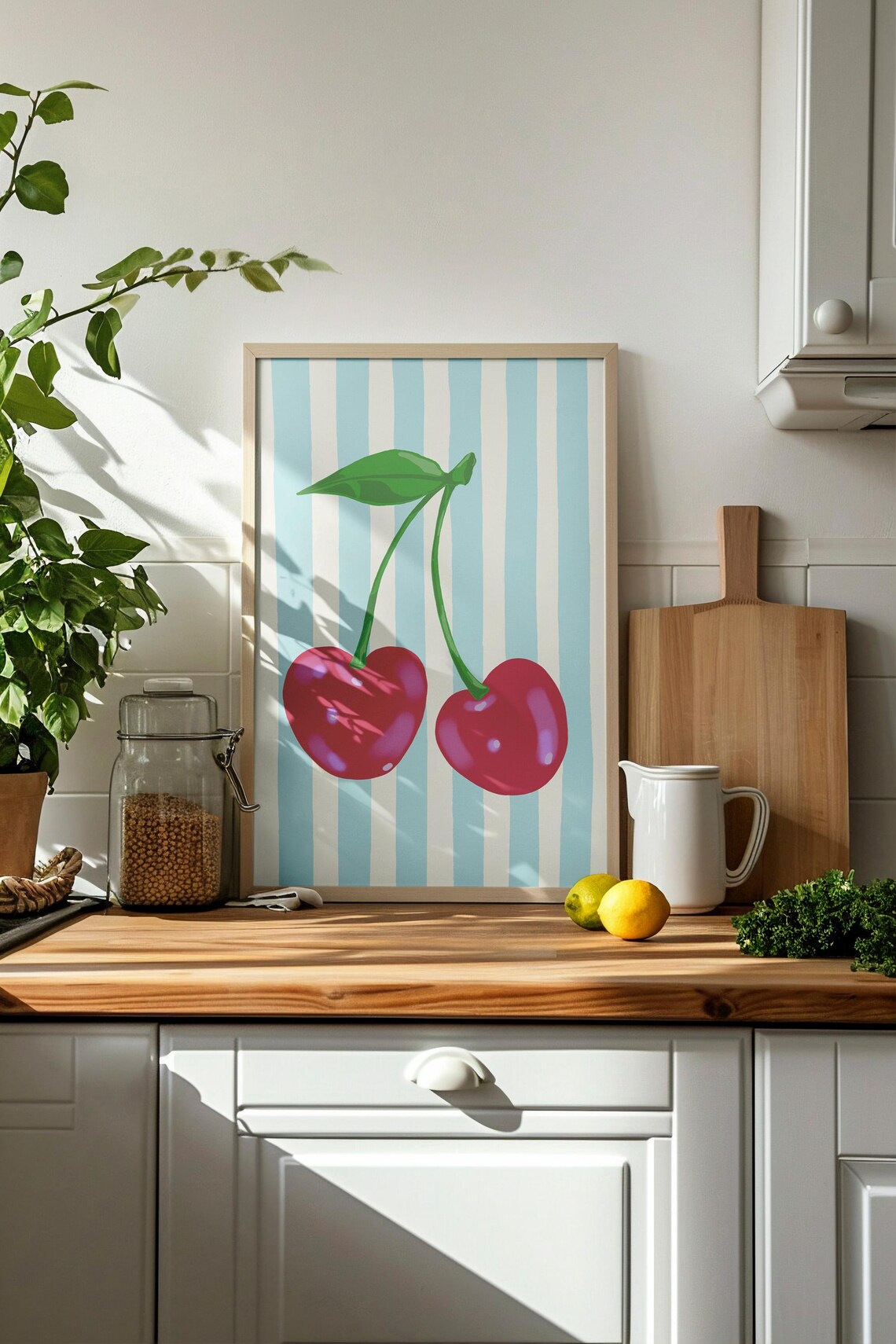 Cherry Fruit Wall Art Print Trendy Wall Art Retro Y2k Wall Art Poster Art Kitchen Wall Decor Summer Print Art - Image 2