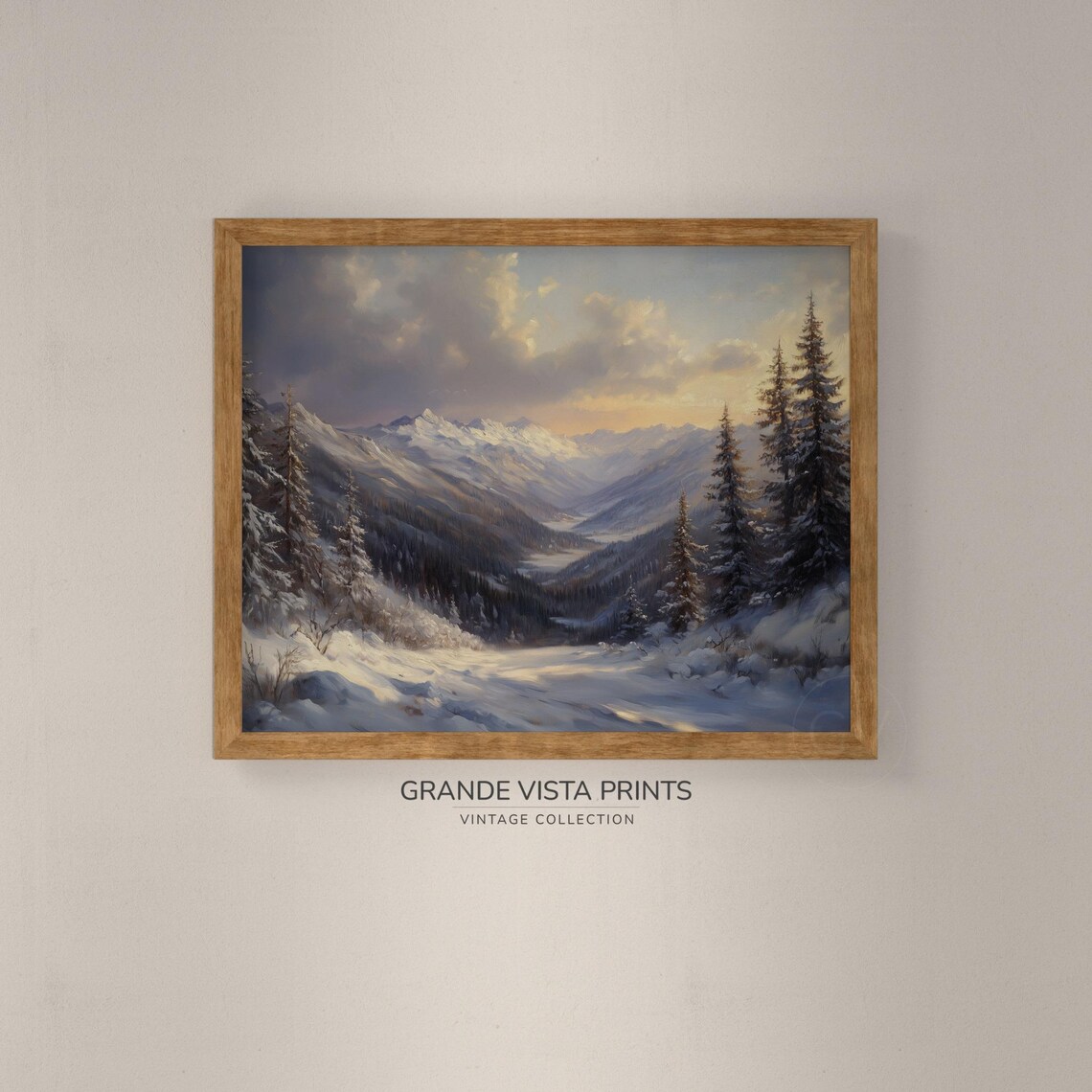 Winter Mountain Wall Art Winter Mountain Landscape Painting Winter Mountain Forest Artwork Gv4761 - Image 4