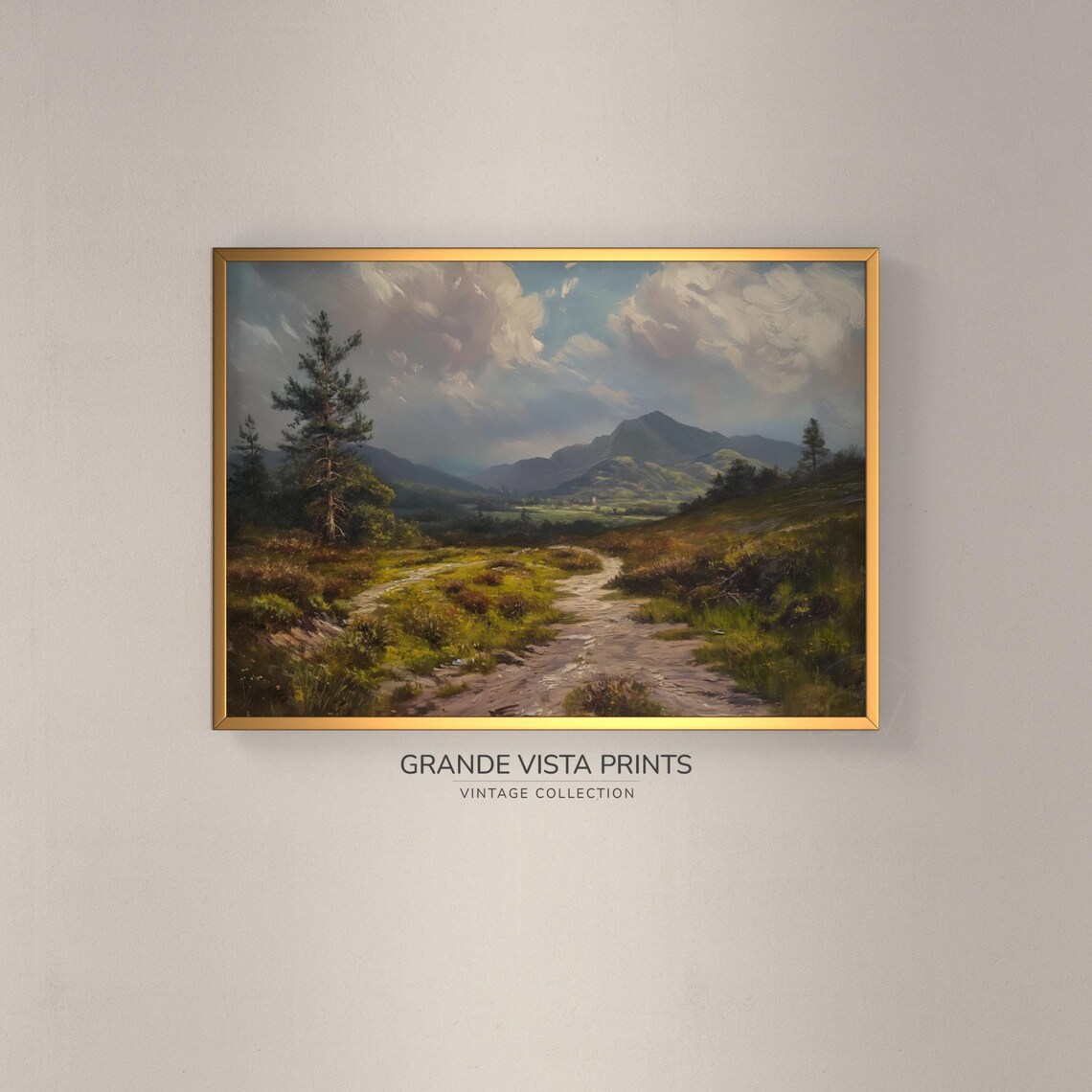 Highland Dirt Path Through Moor Toward Pine Mountain Afternoon Poster