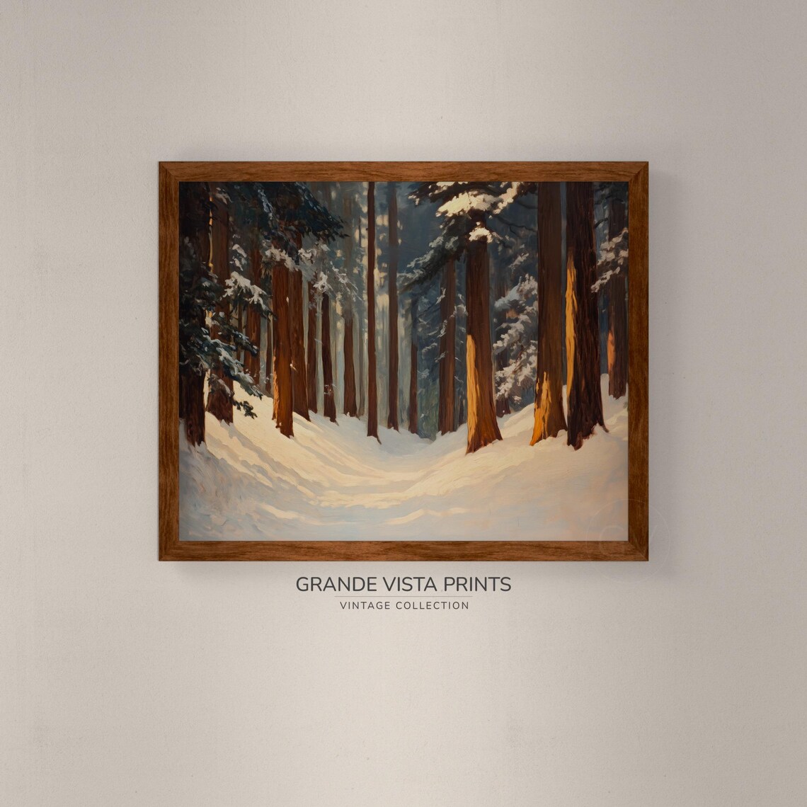 Winter Forest Painting Wall Art Wintertime Forest Wall Decor Forest Landscape Wall Art Gv4869 - Image 4