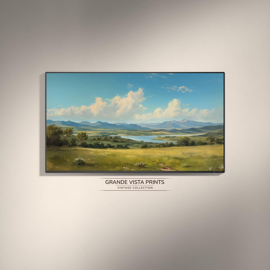 Spring Valley Landscape, River Valley Art Print