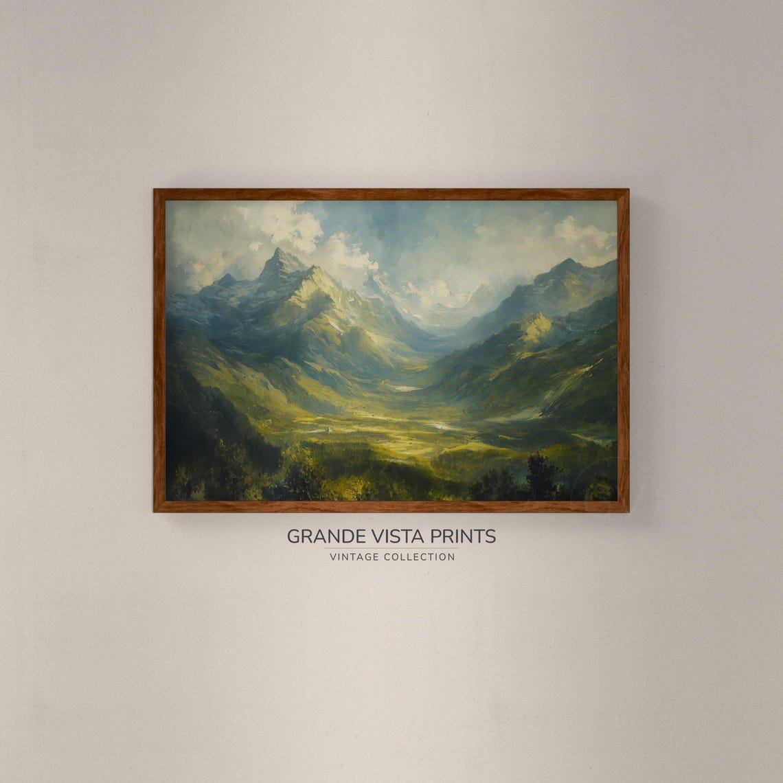 Spring Valley Landscape Painting Mountain Landscape Wall Art Instant Vintage Painting Gv4037 - Image 2