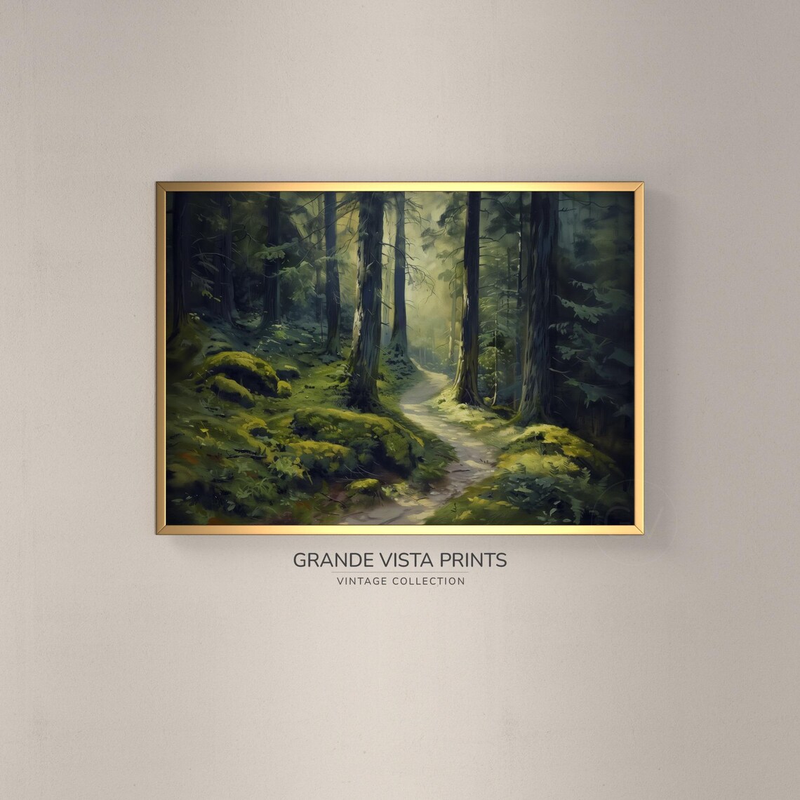 Forest Trail Wall Art Forest Landscape Artwork Pine Forest Painting Gv4805
