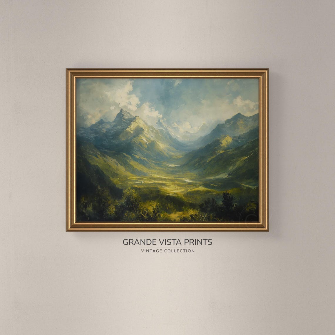 Spring Valley Landscape Painting Mountain Landscape Wall Art Instant Vintage Painting Gv4037 - Image 3