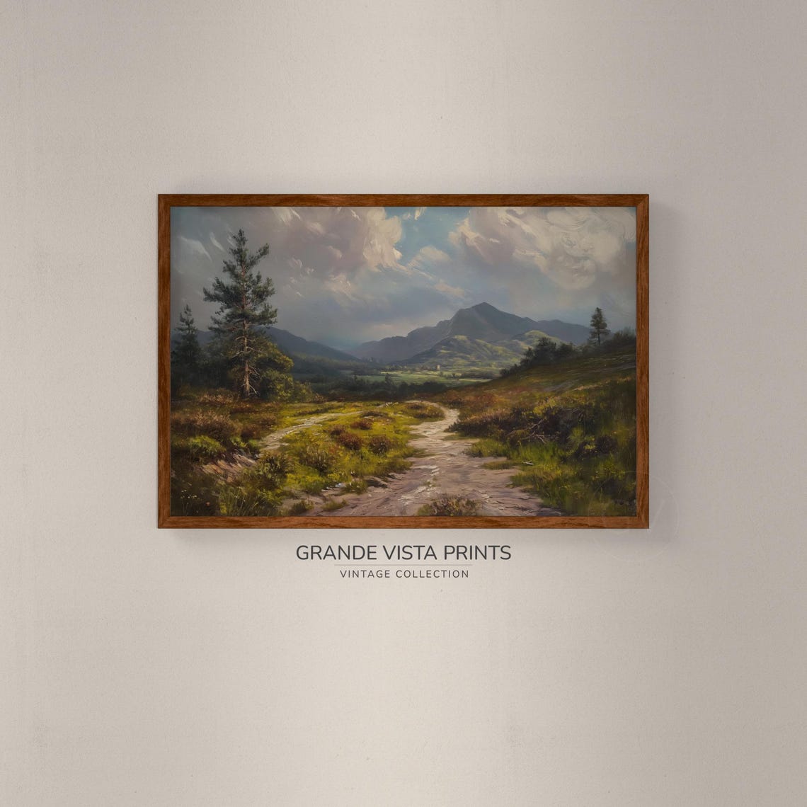 Highland Dirt Path Through Moor Toward Pine Mountain Afternoon Poster - Image 2