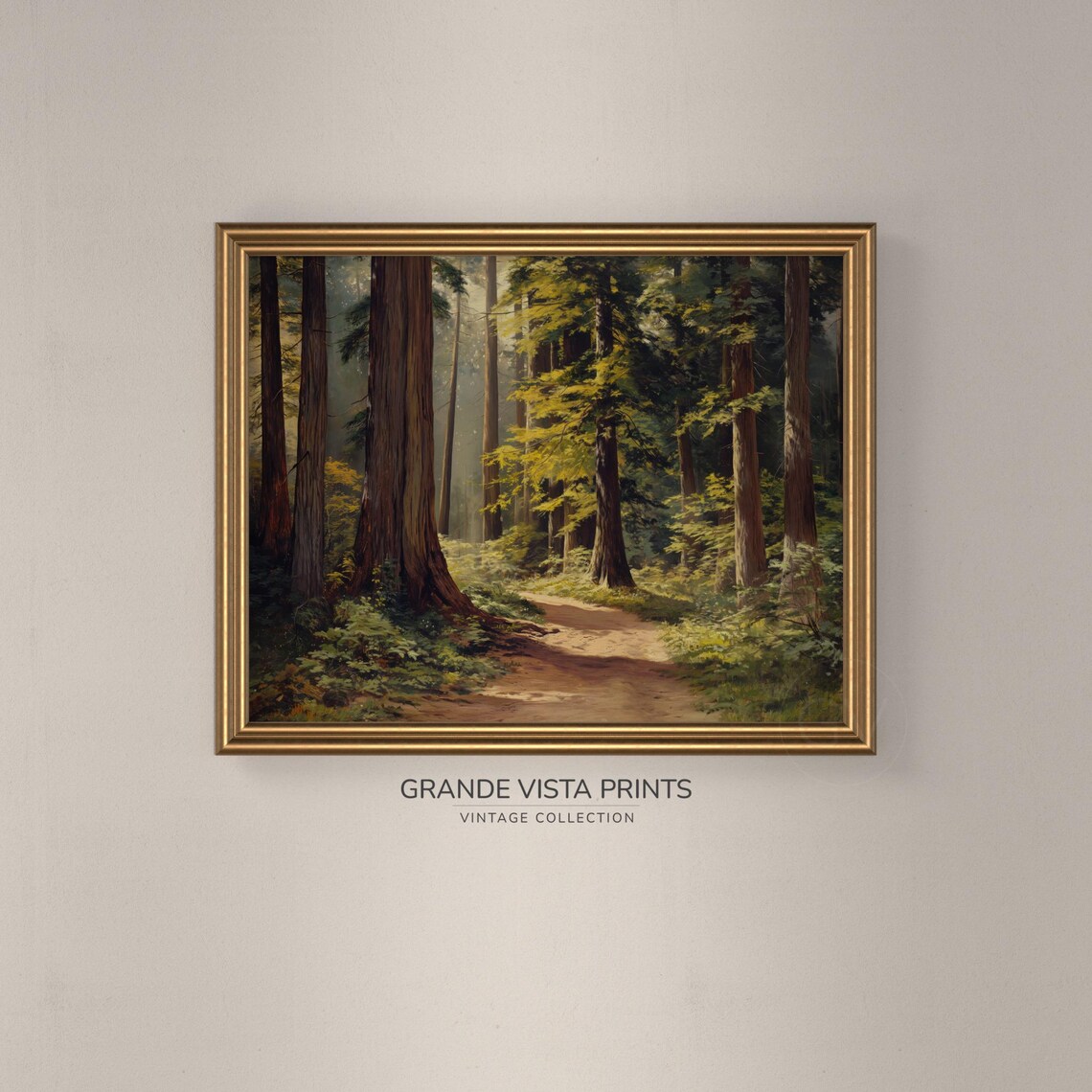 Forest Artwork Wall Art Redwood Forest Painting Wall Art Forest Trees Painting Gv4876 - Image 3