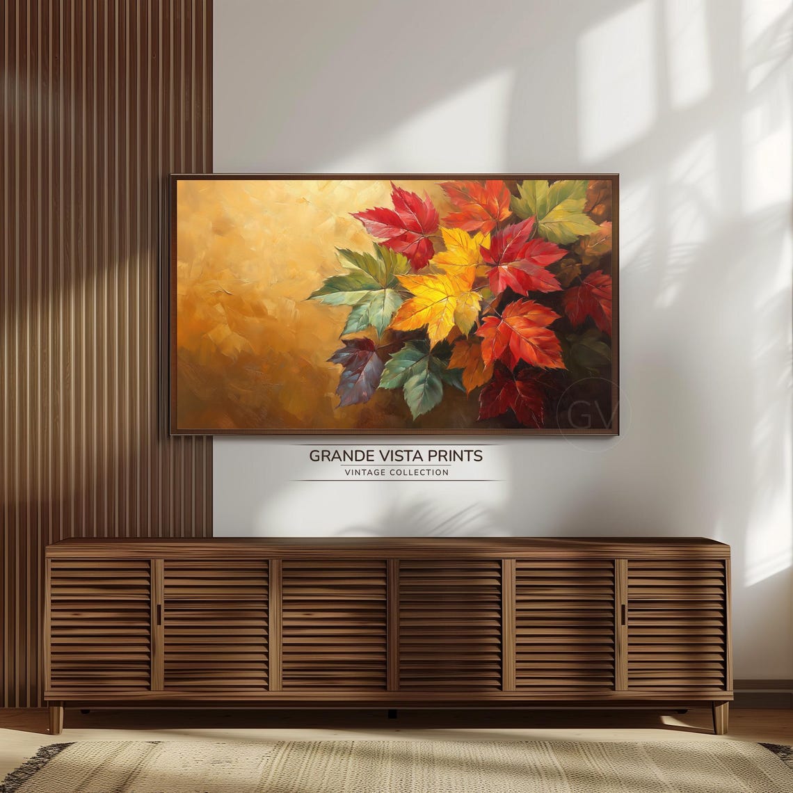 Autumn Leaf Branch Golden Bouquet Warm Fall Foliage Painting Poster - Image 3