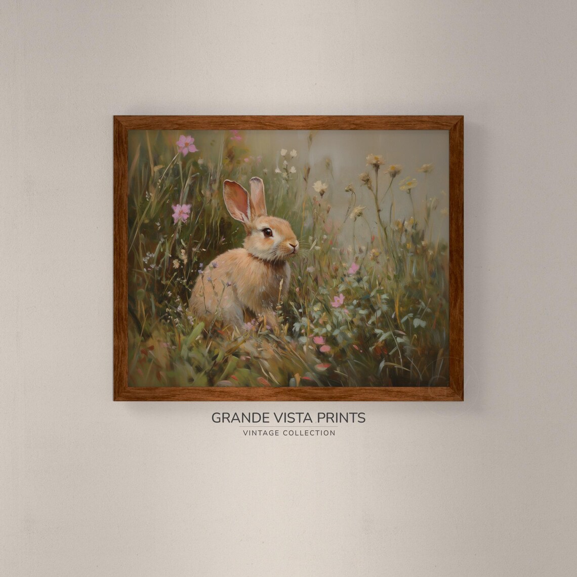 Spring Easter Bunny Painting, Easter Animal Portrait - Image 4