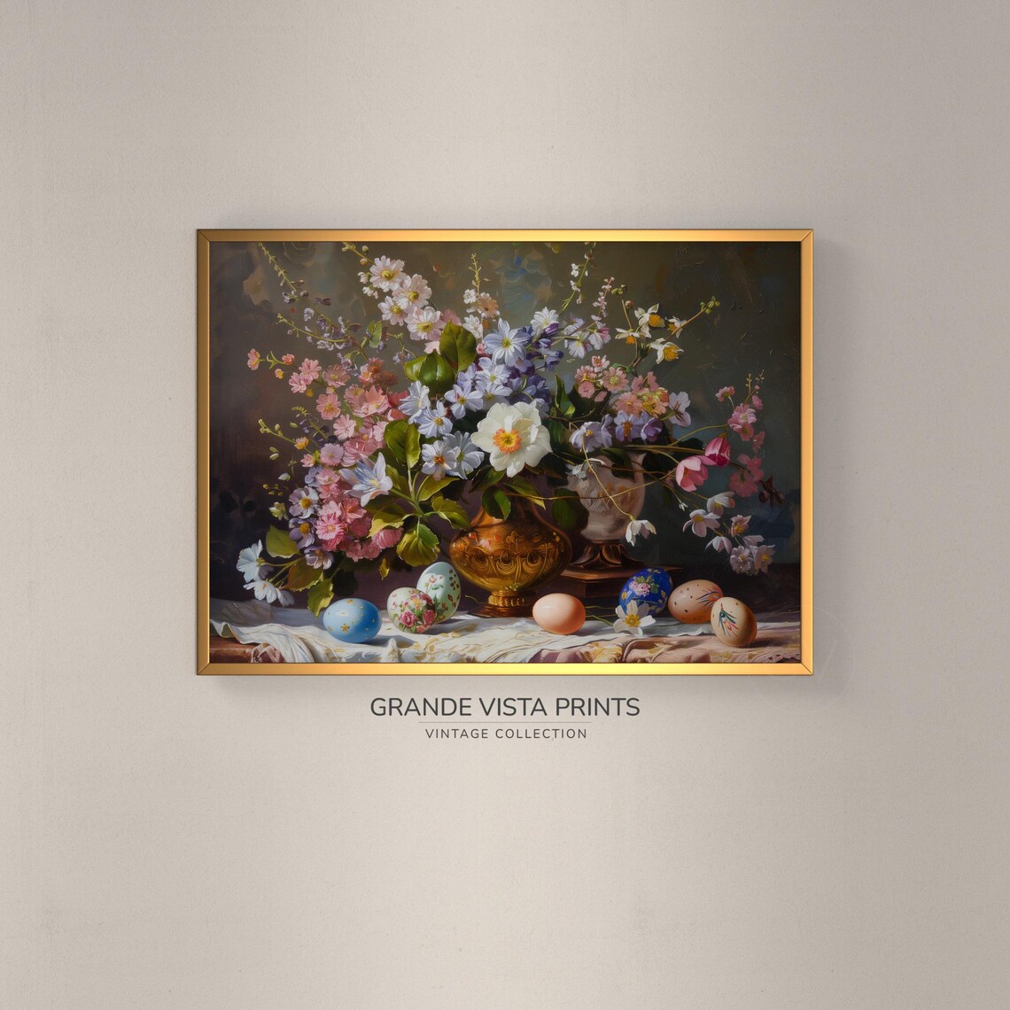 Easter Flower Still Life, Easter Painting