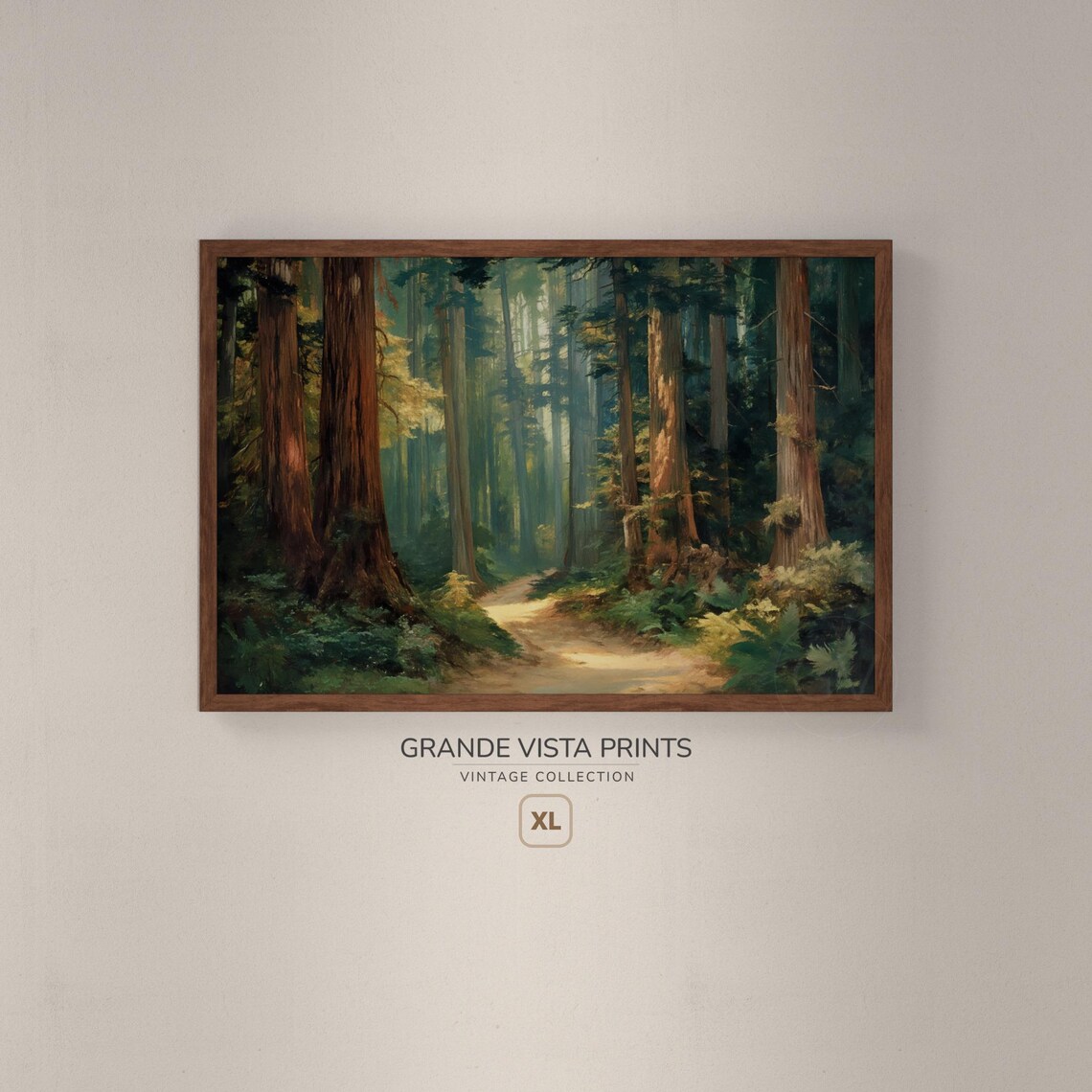 Redwood Forest Path, Landscape Art Print - Image 2