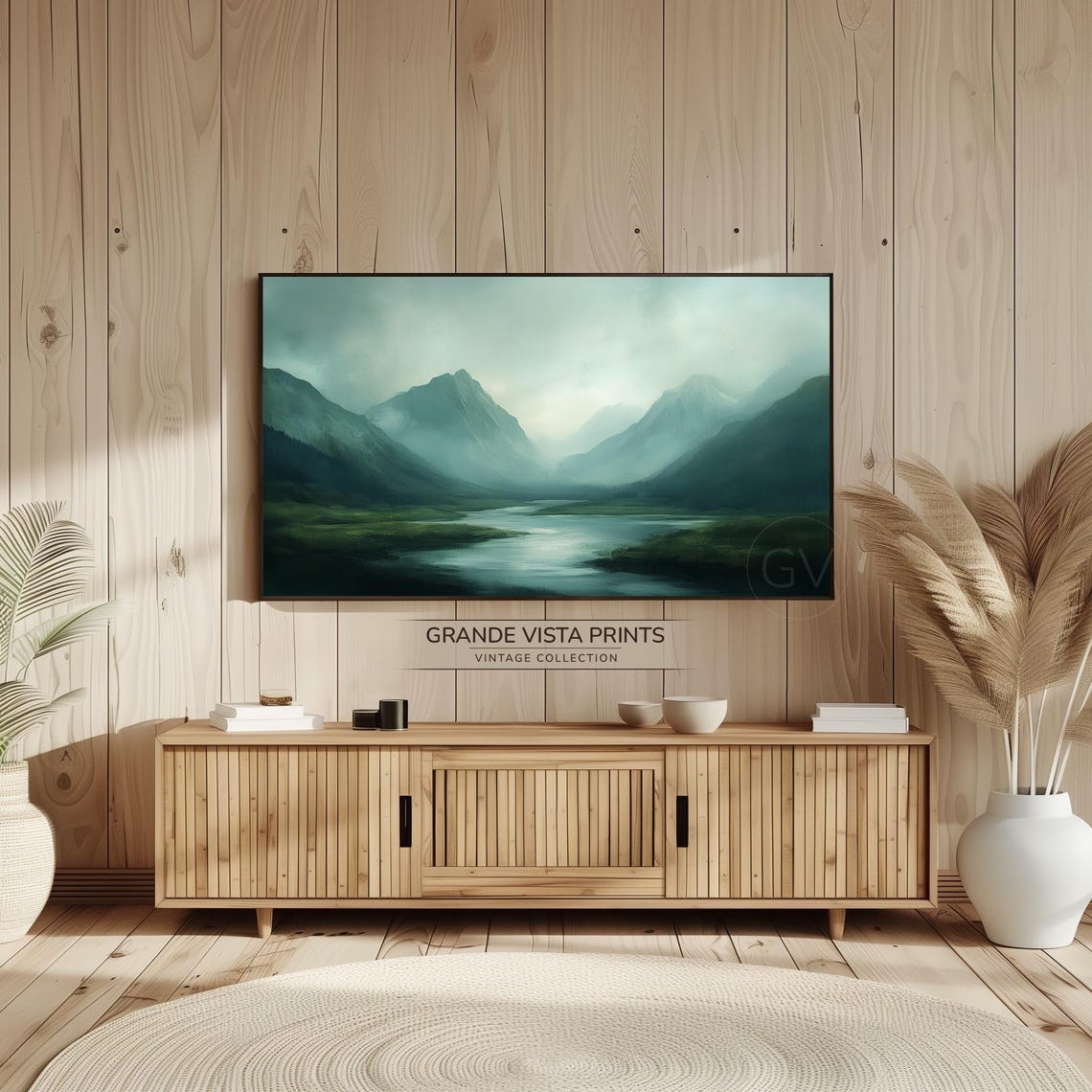 Cloudy Mountain Pass Landscape Wallpaper Mountain Valley Frame Tv Artwork Gv4863 - Image 2