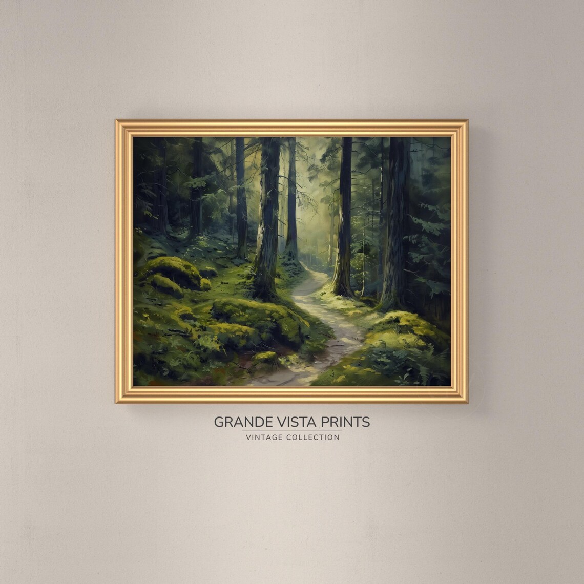Forest Trail Wall Art Forest Landscape Artwork Pine Forest Painting Gv4805 - Image 3