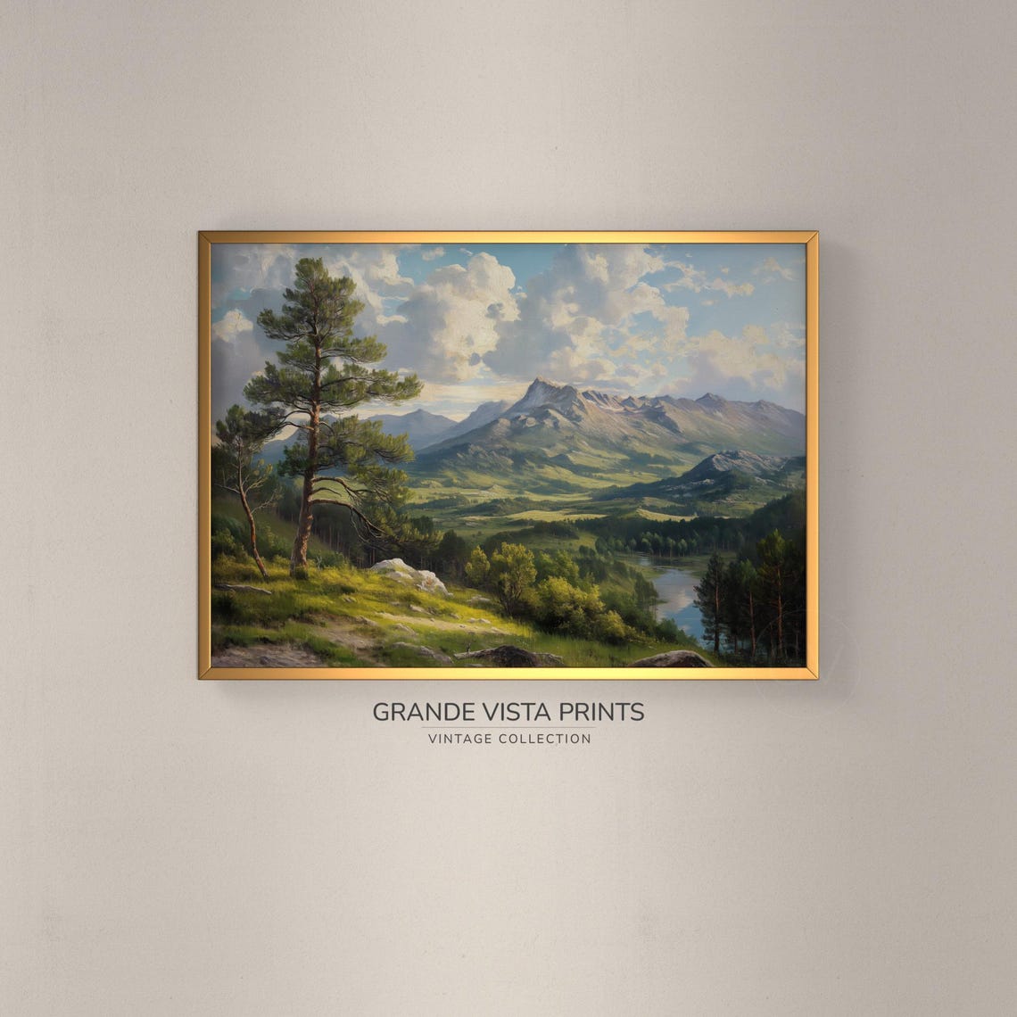 Mountain Painting Landscape Wall Art Instant Art Print Landscape Print Gv4184