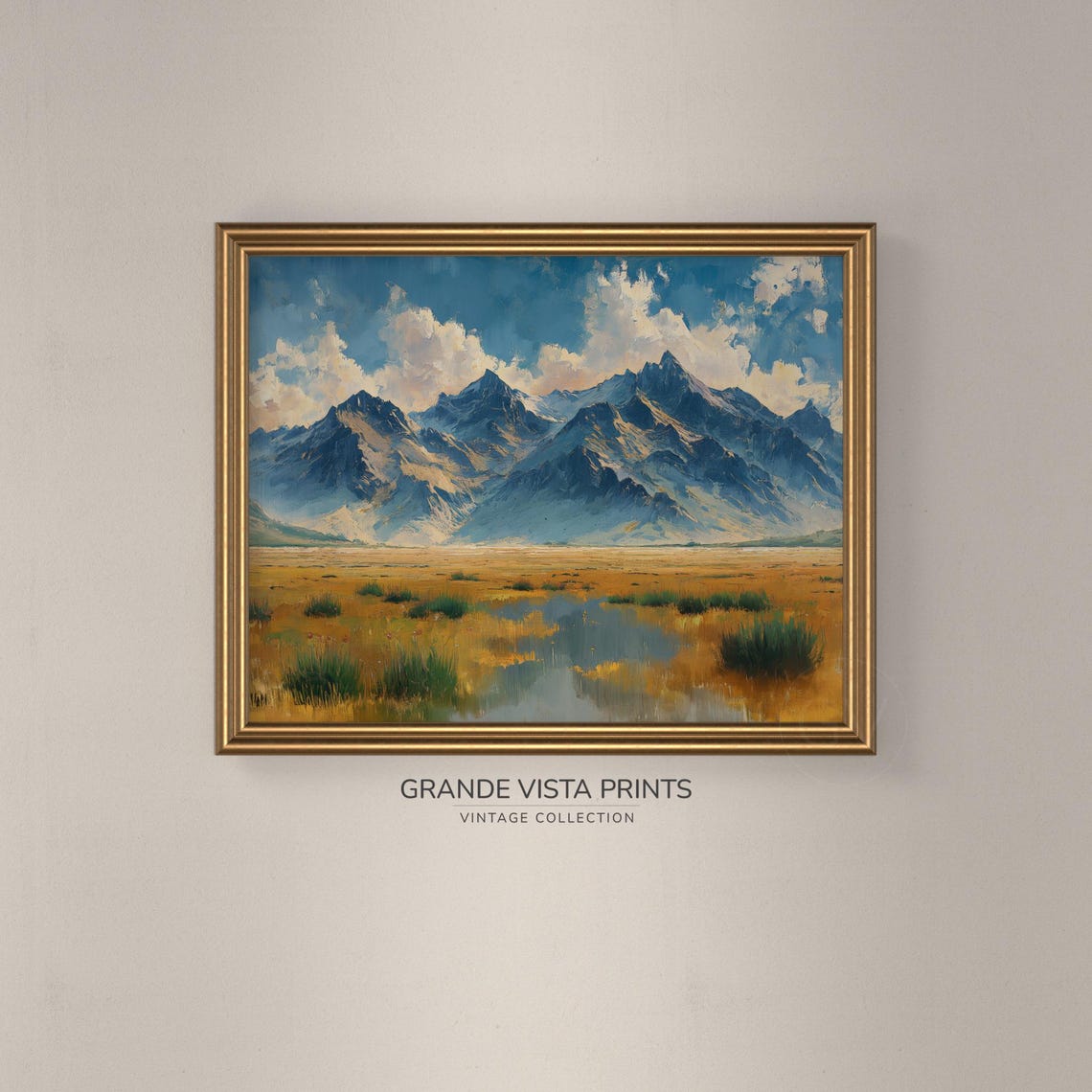 Mountain Steppe Landscape Painting Mountain Landscape Wall Art Gv4060 - Image 3
