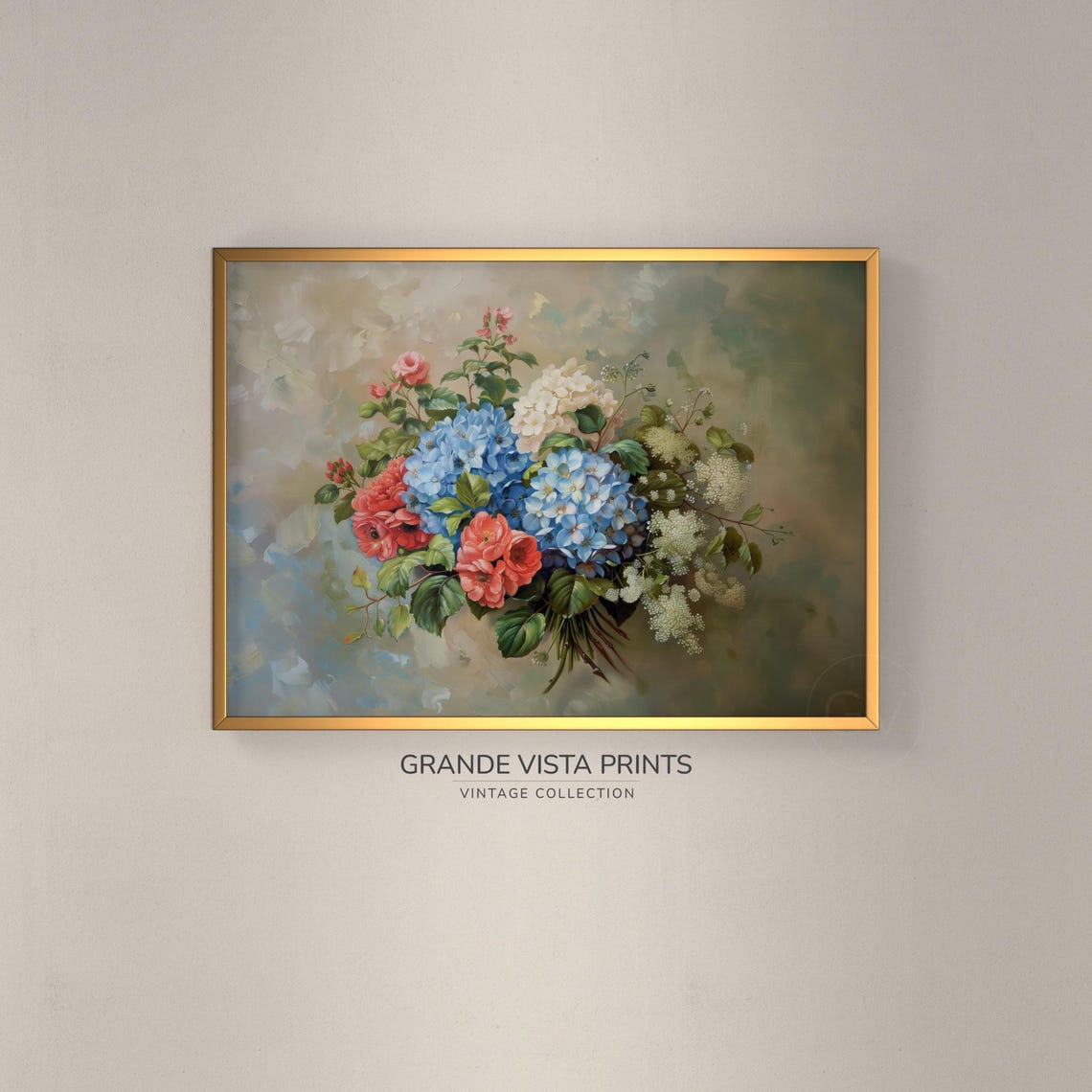 Colorful Flower Artwork Tricolor Floral Still Life Painting Flower Boquet Art Flower Painting Gv4448