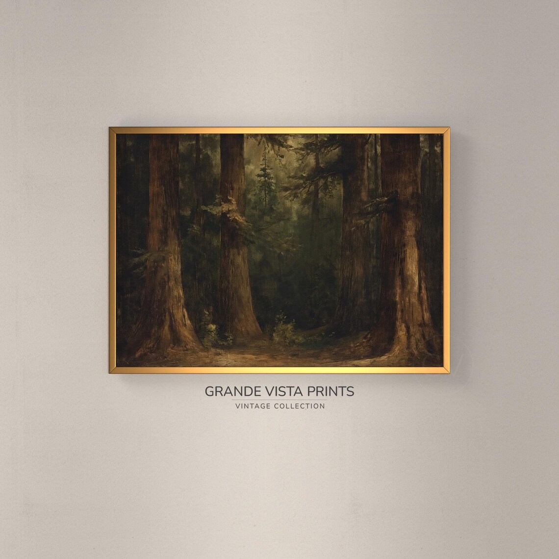Deep Forest Wall Art Redwood Trees Artwork Painting Redwood Forest Art Print Deep Forest Gv4371