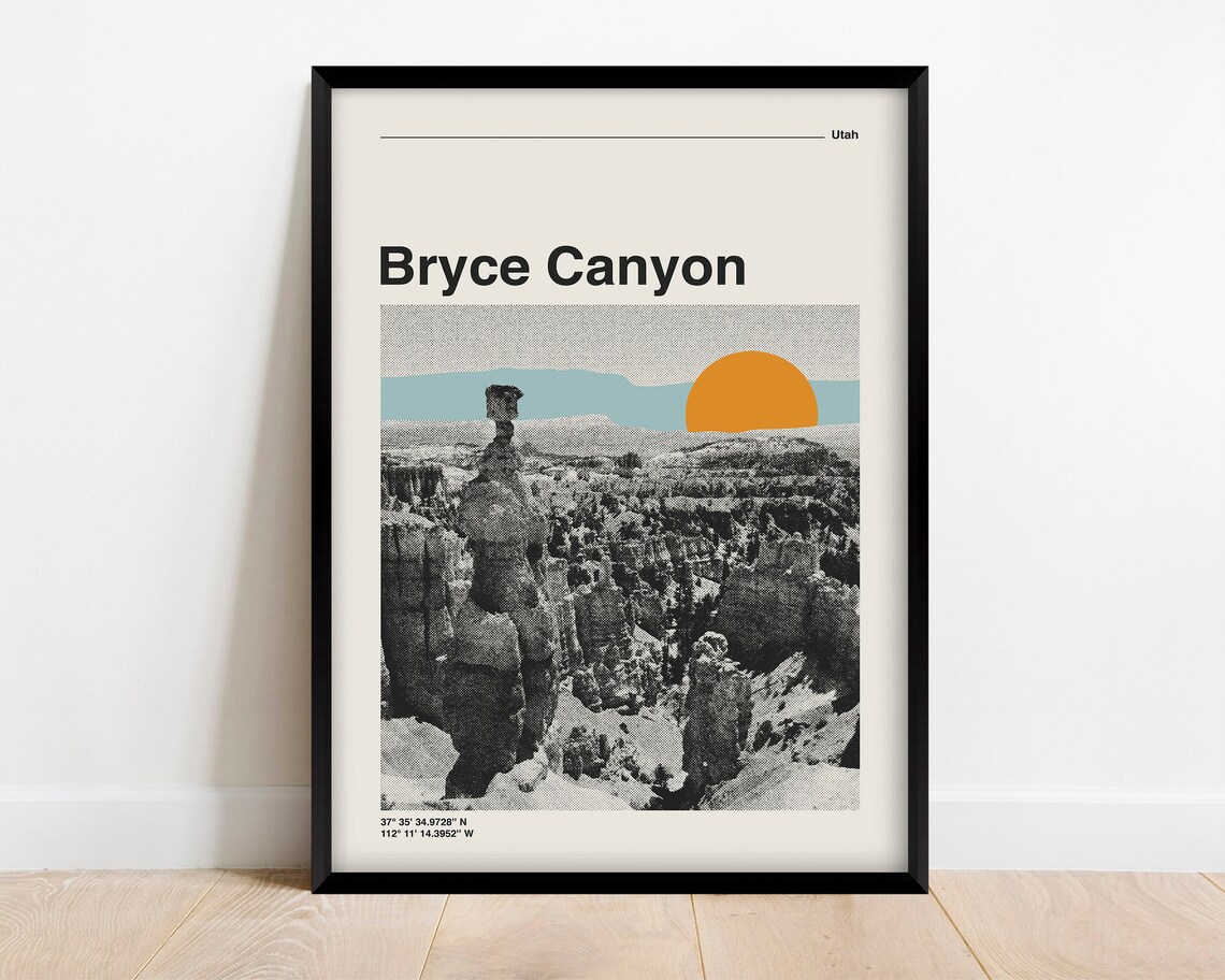 Bryce Canyon National Park Retro Travel Poster