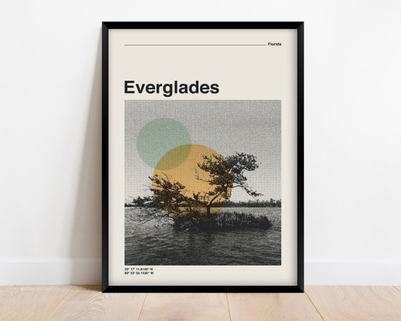 Everglades National Park Retro Travel Poster Print