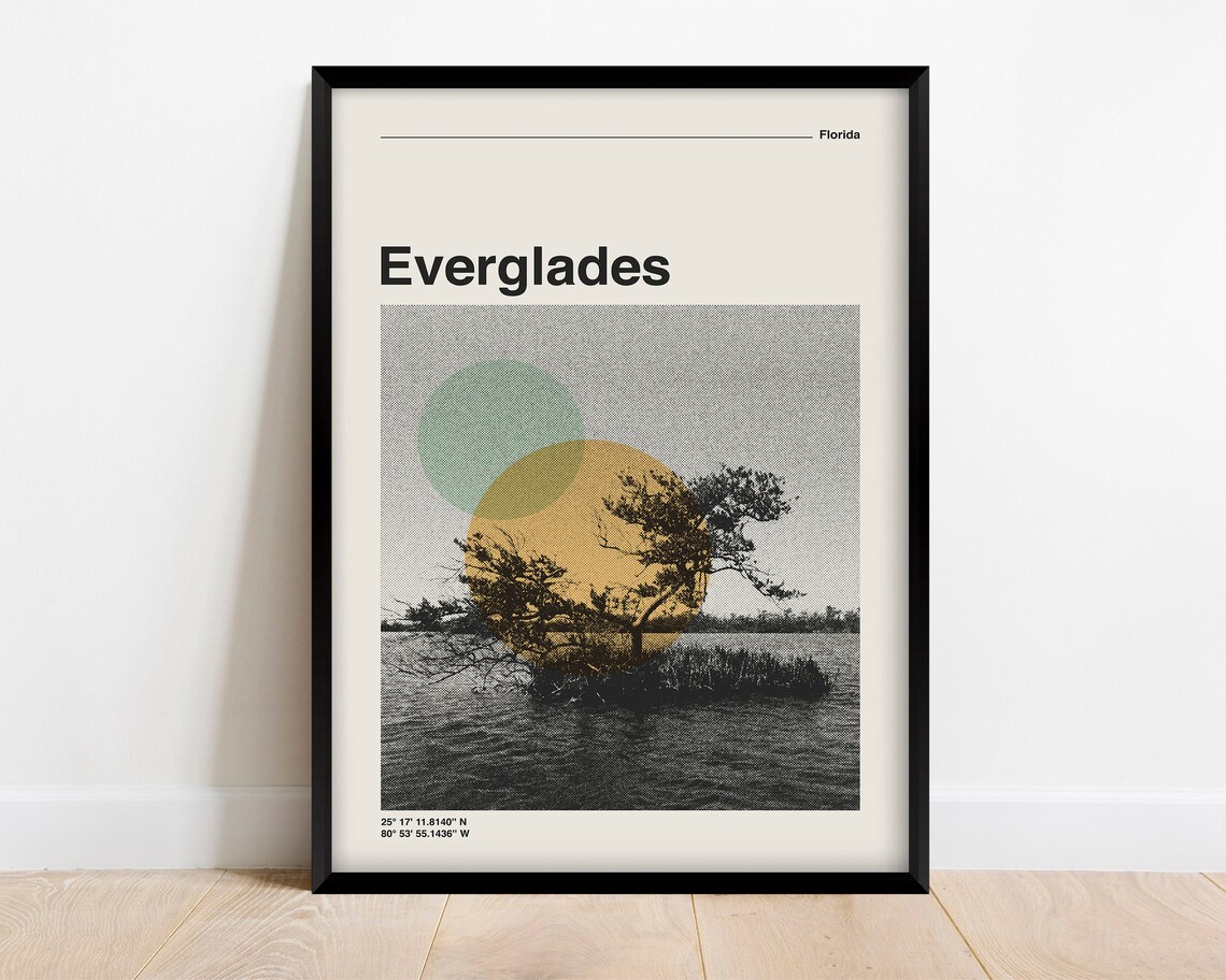 Everglades National Park Retro Travel Poster Print