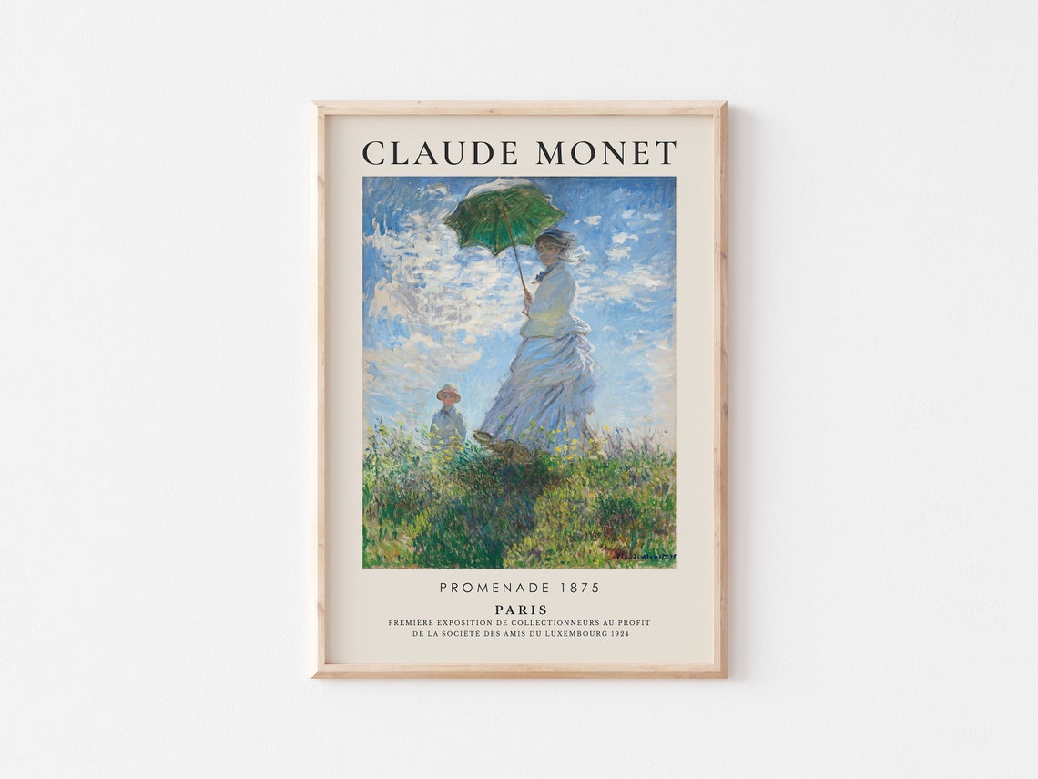 Claude Monet Promenade 1875 Woman Parasol Impressionist Print - Image 2