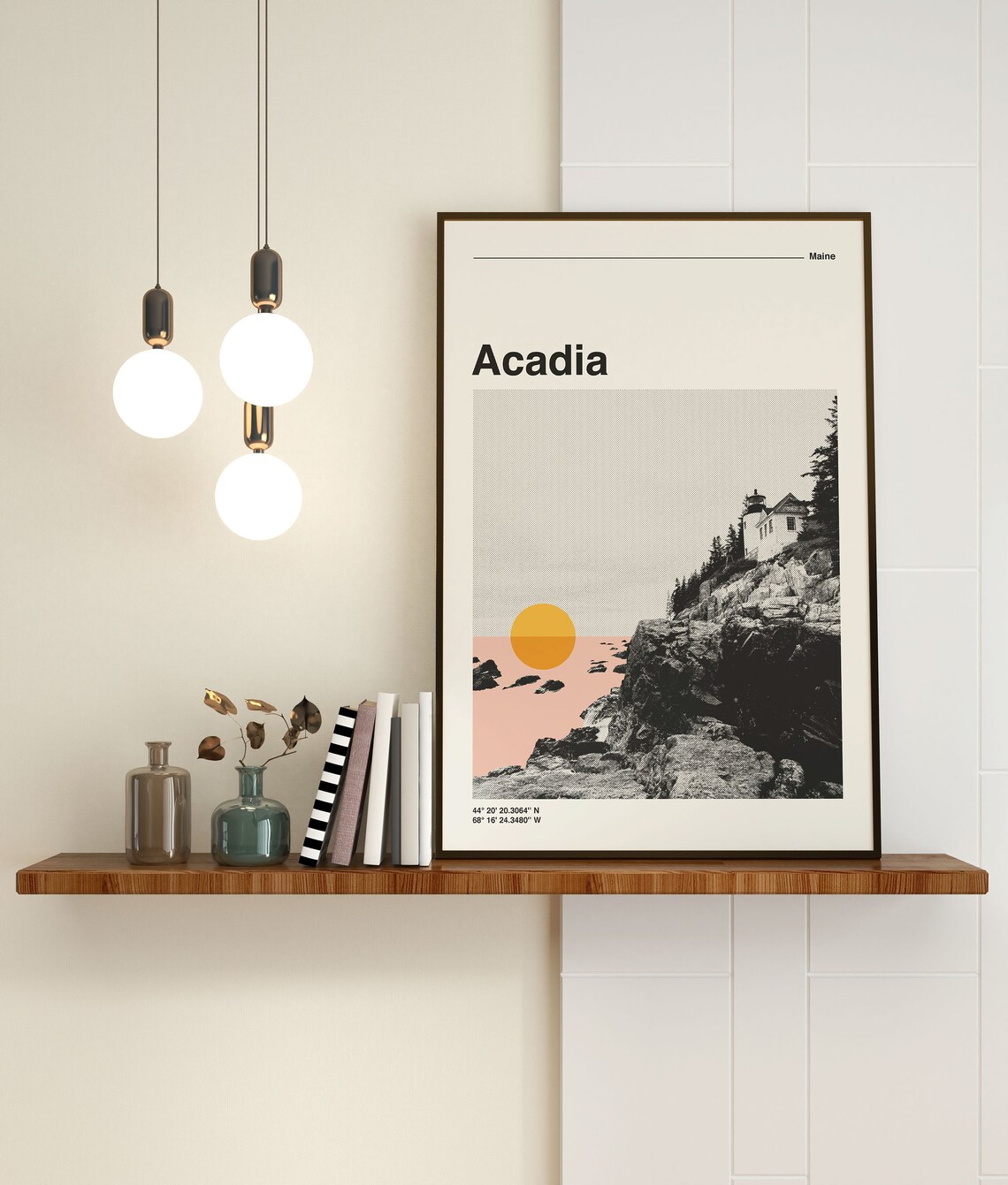 Acadia National Park Retro Travel Poster, Bauhaus Style - Image 3