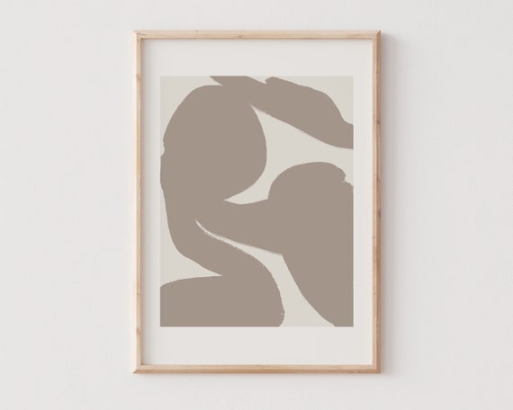 Modern Minimalist Neutral Wall Art Abstract Contemporary Print Neutral Aesthetic Poster In Beige Tone