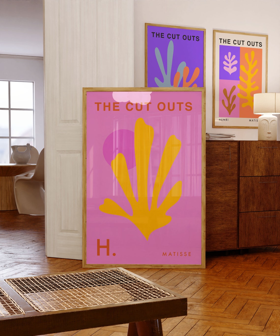 Henri Matisse The Cut Outs Pink Yellow Bold Leaf Exhibition Poster