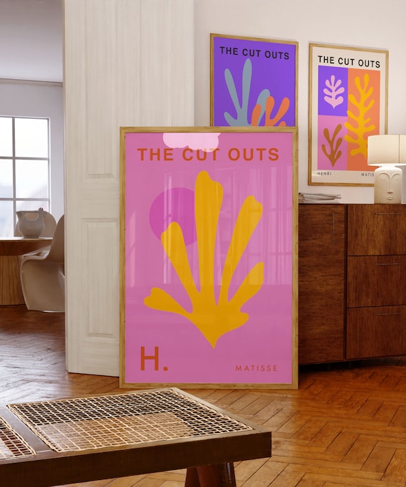 Henri Matisse The Cut Outs Pink Yellow Bold Leaf Exhibition Poster