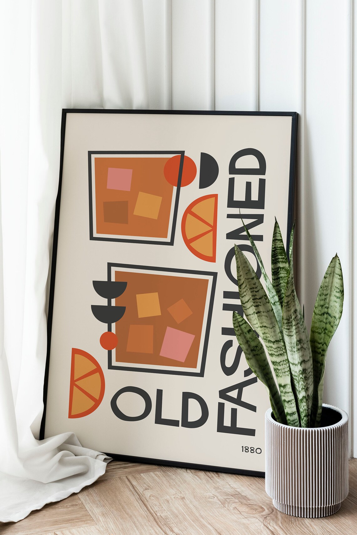 Old Fashioned Cocktail Print, Retro Mid-Century Bar Decor - Image 2