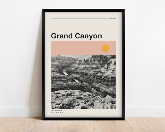 Grand Canyon Arizona Halftone National Park Landmark Retro Art Poster