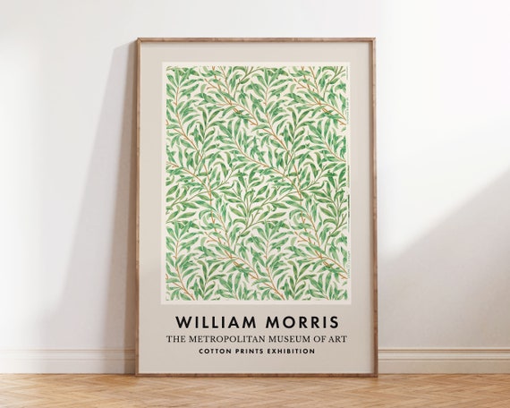 William Morris Print Abstract Botanical Wall Art Floral Exhibition Poster In Green Art Noveau Style Wall Decor