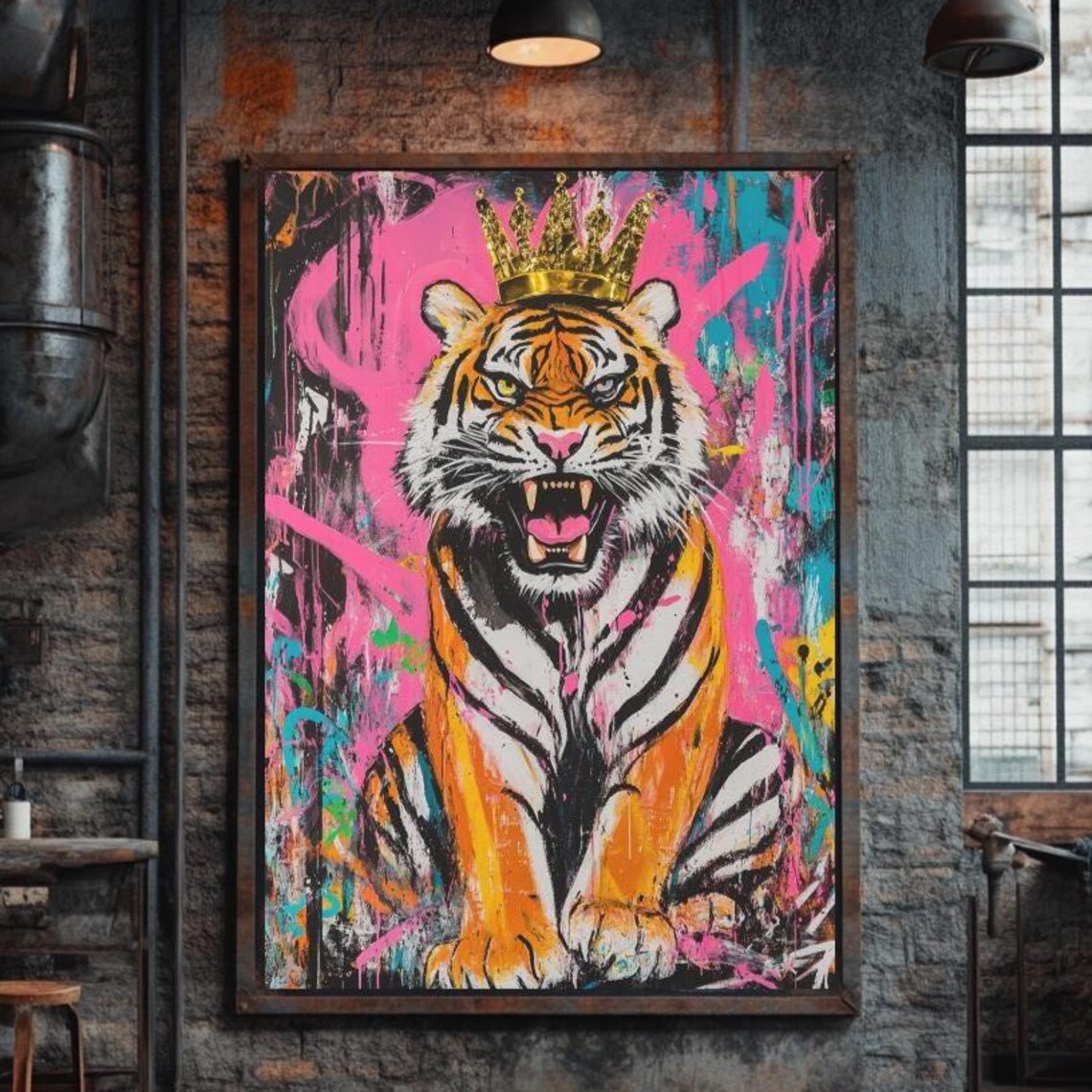 Graffiti Tiger Wall Art, Jungle King Poster Print