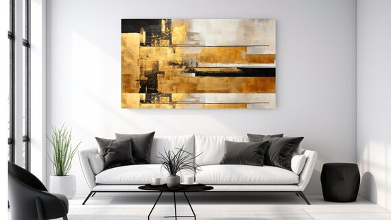 Black Gold Textured Abstraction Aesthetic Luxury Design Print Home Decor Wall Art Gift Room Decor Ready To Hang