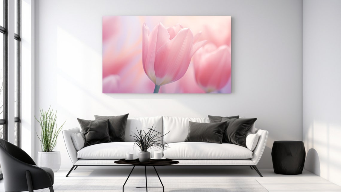 Pink Tulips Pastel Blossom Close Up Dreamy Spring Floral Poster