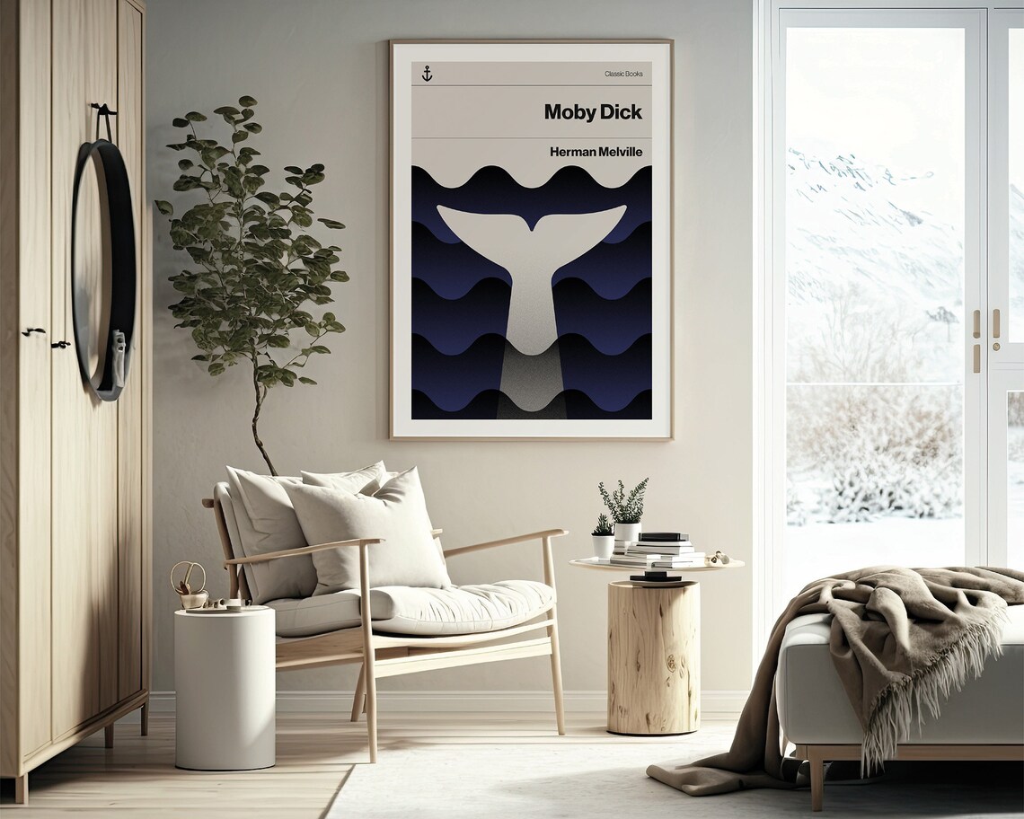 Whales Pursuit Minimalist Art Print, Moby Dick - Image 2